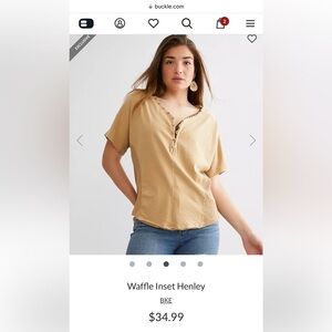 Waffle Inset Henley Top from Buckle, women’s size small